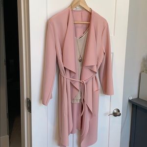 Pale Pink Long Sleeve Duster